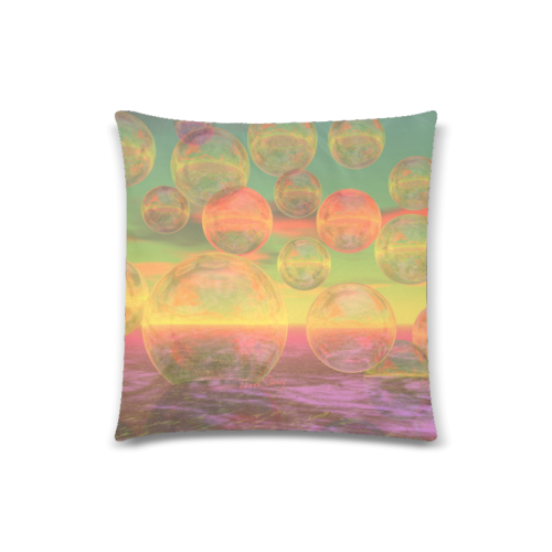 Autumn Ruminations, Abstract Gold Rose Glory Custom Zippered Pillow Case 18"x18" (one side)