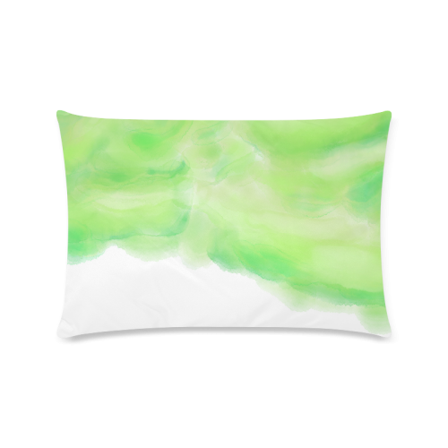 bright green watercolor abstract art Custom Zippered Pillow Case 16"x24"(Twin Sides)