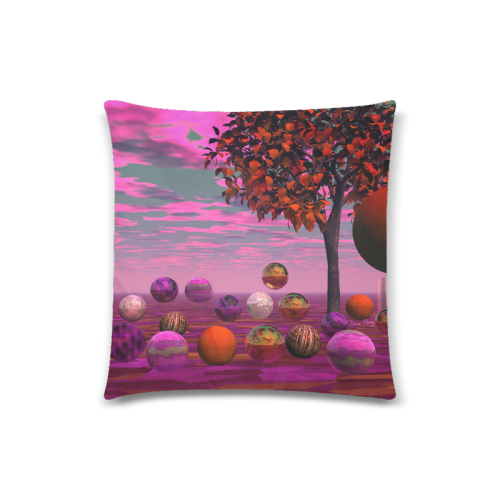 Bittersweet Opinion, Bronze Raspberry Maple Tree Custom Zippered Pillow Case 18"x18" (one side)