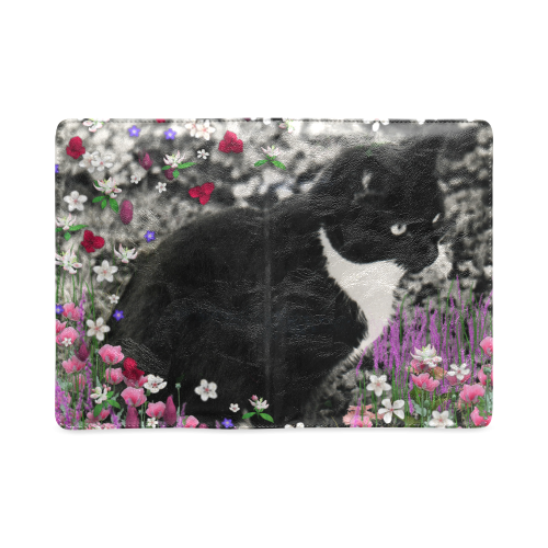 Freckles in Flowers II Black White Tuxedo Cat Custom NoteBook A5