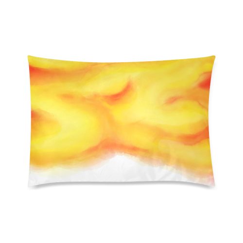yellow orange red water color abstract art Custom Zippered Pillow Case 20"x30"(Twin Sides)