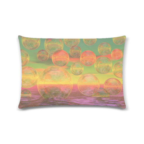 Autumn Ruminations, Abstract Gold Rose Glory Custom Rectangle Pillow Case 16"x24" (one side)
