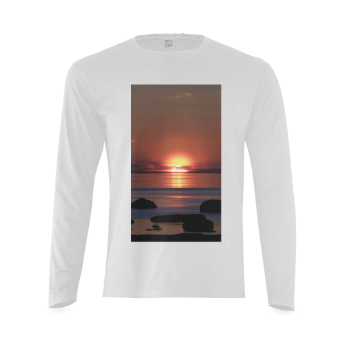 Shockwave Sunset Sunny Men's T-shirt (long-sleeve) (Model T08)