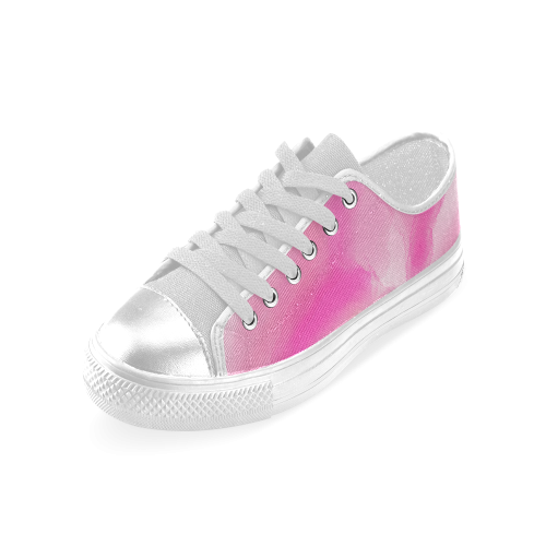 pink watercolor abstract art Women's Classic Canvas Shoes (Model 018)