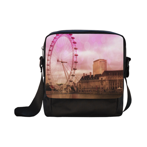 Travel-London, pink Crossbody Nylon Bags (Model 1633)