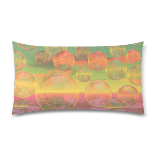 Autumn Ruminations, Abstract Gold Rose Glory Custom Rectangle Pillow Case 20"x36" (one side)