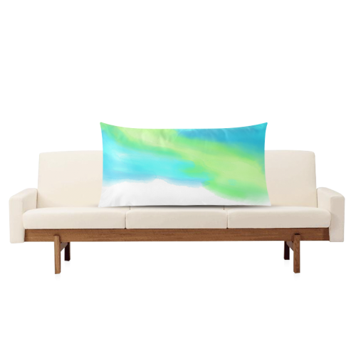 blue green water color abstract art Rectangle Pillow Case 20"x36"(Twin Sides)