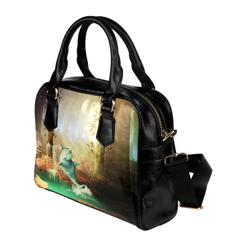 Funny dolphin Shoulder Handbag (Model 1634)