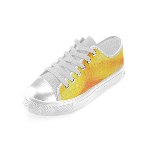 yellow orange red water color abstract art Women's Classic Canvas Shoes (Model 018)