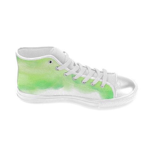 bright green watercolor abstract art Women's Classic High Top Canvas Shoes (Model 017)