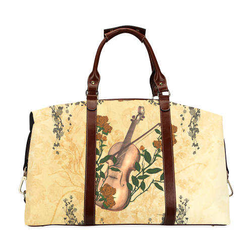 Music, violin with roses Classic Travel Bag (Model 1643)