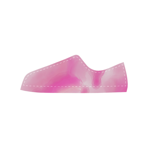 pink watercolor abstract art Women's Classic Canvas Shoes (Model 018)