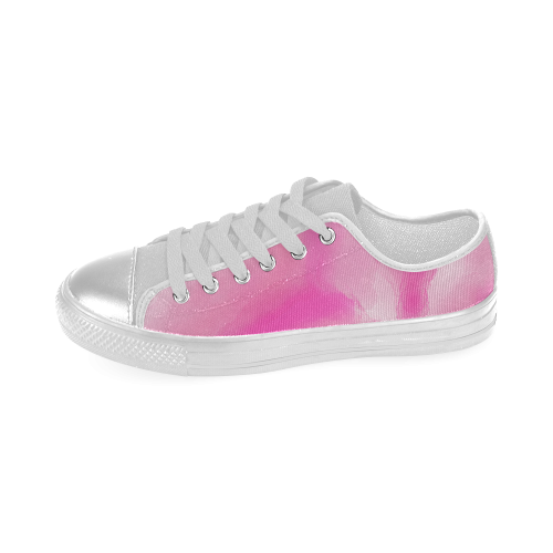 pink watercolor abstract art Women's Classic Canvas Shoes (Model 018)