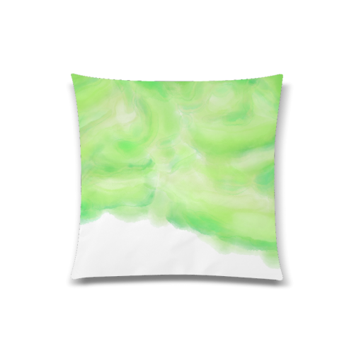 bright green watercolor abstract art Custom Zippered Pillow Case 20"x20"(Twin Sides)