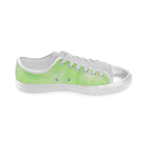 bright green watercolor abstract art Women's Classic Canvas Shoes (Model 018)