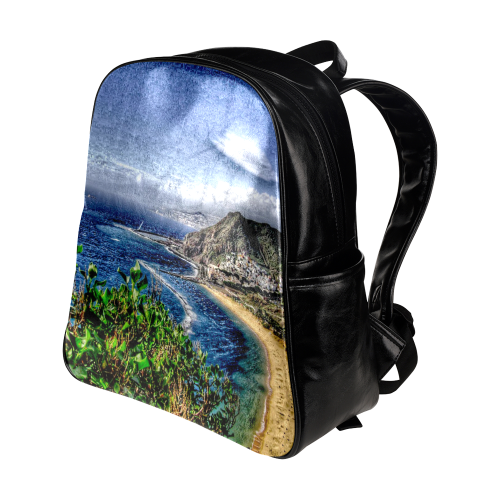 Travel-painted Tenerife Multi-Pockets Backpack (Model 1636)