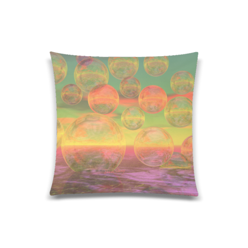 Autumn Ruminations, Abstract Gold Rose Glory Custom Zippered Pillow Case 20"x20"(One Side)