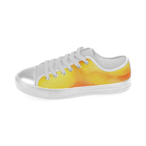 yellow orange red water color abstract art Women's Classic Canvas Shoes (Model 018)