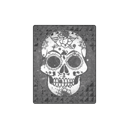 black and white Skull Blanket 40"x50"