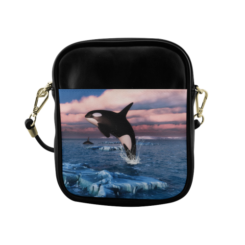 Killer Whales In The Arctic Ocean Sling Bag (Model 1627)