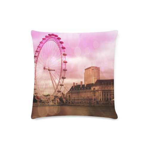 Travel-London, pink Custom Zippered Pillow Case 16"x16"(Twin Sides)