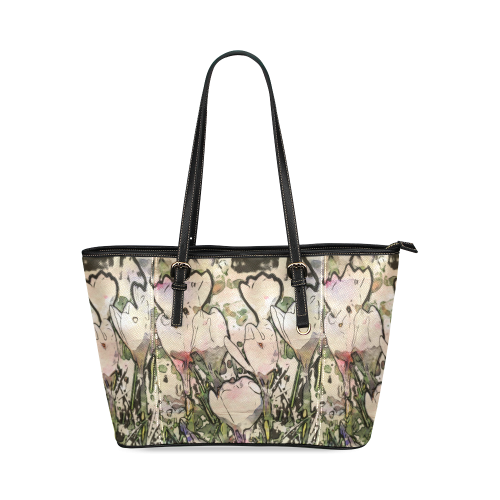 Floral Art Studio 7216 Leather Tote Bag/Large (Model 1640)