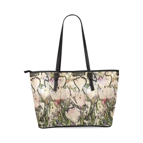 Floral Art Studio 7216 Leather Tote Bag/Large (Model 1640)