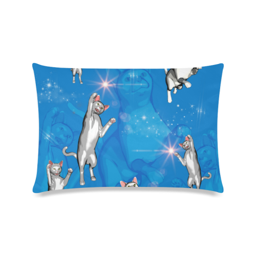 Playing cats Custom Zippered Pillow Case 16"x24"(Twin Sides)