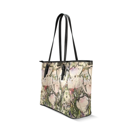 Floral Art Studio 7216 Leather Tote Bag/Large (Model 1640)