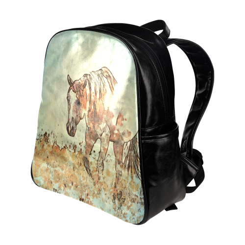 Art Studio 12216 Horse Multi-Pockets Backpack (Model 1636)