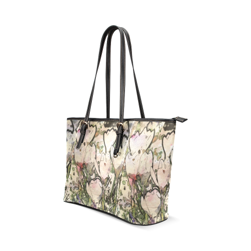 Floral Art Studio 7216 Leather Tote Bag/Large (Model 1640)