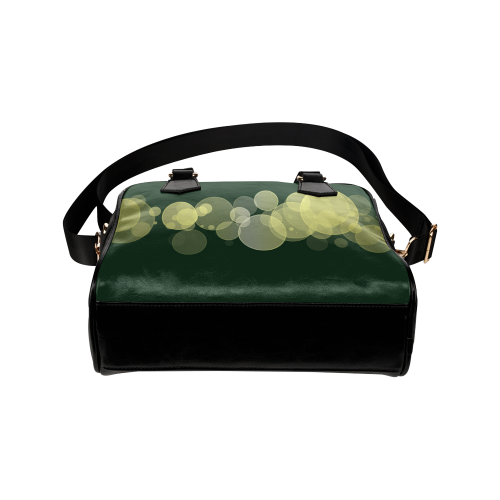 Green Bokeh Glitter Discs Shoulder Handbag (Model 1634)