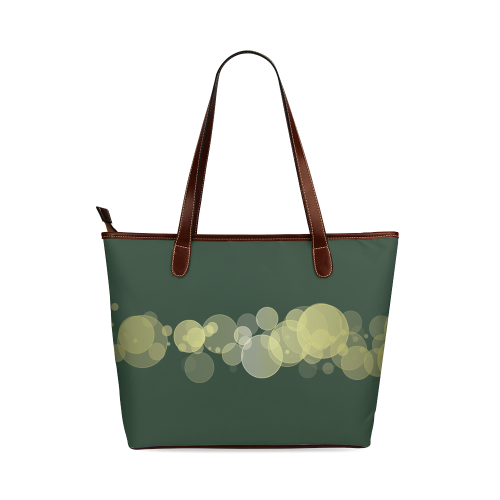 Green Bokeh Glitter Discs Shoulder Tote Bag (Model 1646)