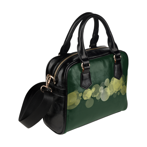 Green Bokeh Glitter Discs Shoulder Handbag (Model 1634)