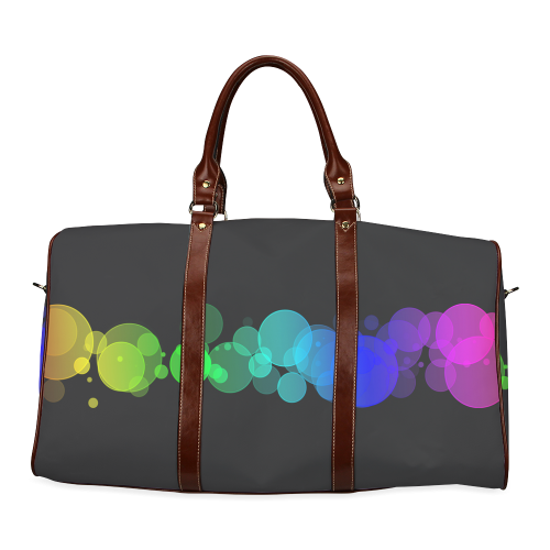 Rainbow Bokeh Glitter Discs Waterproof Travel Bag/Large (Model 1639)