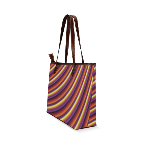 Glossy Colorful Gradient Stripes Shoulder Tote Bag (Model 1646)