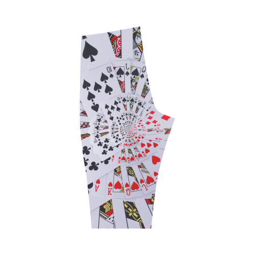 Royal Flush Poker Cards Spiral Droste Hestia Cropped Leggings (Model L03)