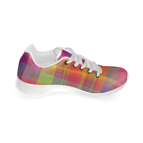 modern plaid, hot colors Women’s Running Shoes (Model 020)