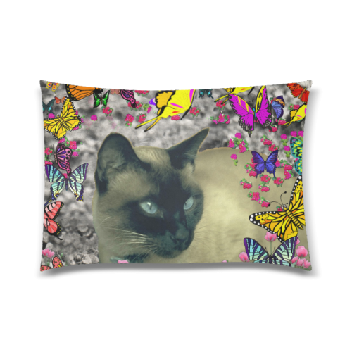 Stella in Butterflies Cbocolate Point Siamese Cat Custom Zippered Pillow Case 20"x30" (one side)