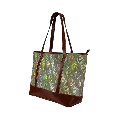 rhombus, diamond patterned green Tote Handbag (Model 1642)