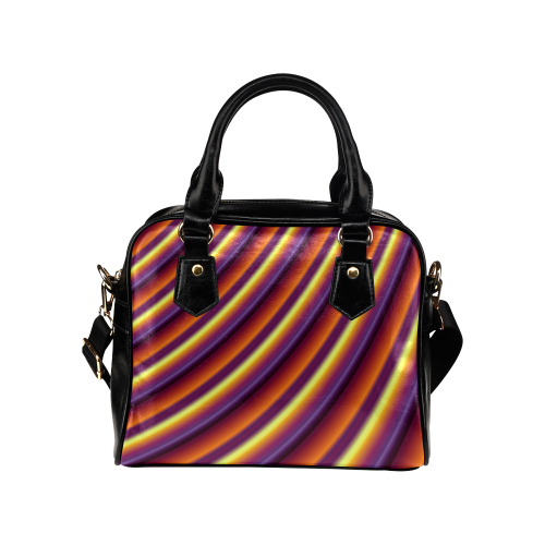 Glossy Colorful Gradient Stripes Shoulder Handbag (Model 1634)