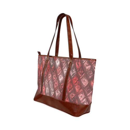 rhombus, diamond patterned red Tote Handbag (Model 1642)