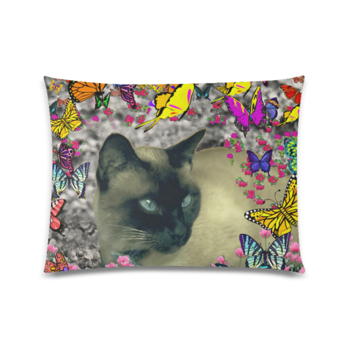 Stella in Butterflies Cbocolate Point Siamese Cat Custom Picture Pillow Case 20"x26" (one side)