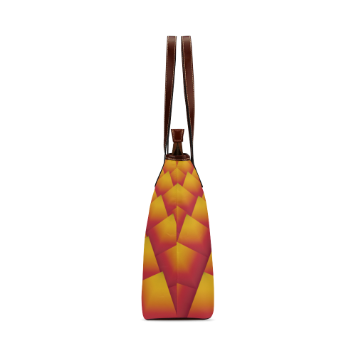 Yellow and Orange 3D Pyramids Shoulder Tote Bag (Model 1646)
