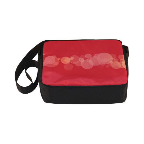 Red Bokeh Glitter Discs Classic Cross-body Nylon Bags (Model 1632)