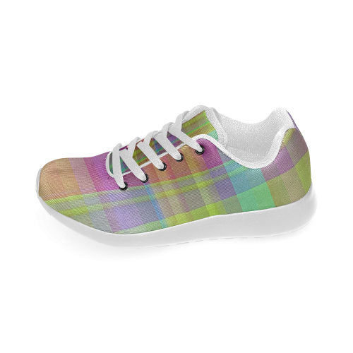modern plaid, cool colors Women’s Running Shoes (Model 020)