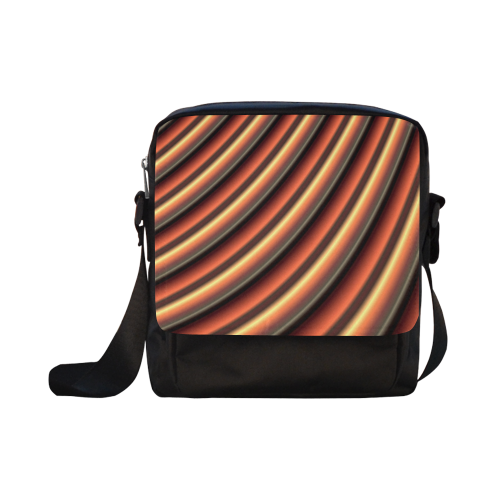 Caramel Orange Gradient Stripes Crossbody Nylon Bags (Model 1633)