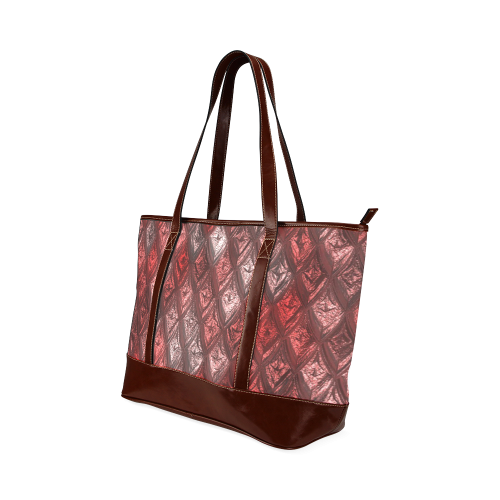 rhombus, diamond patterned red Tote Handbag (Model 1642)