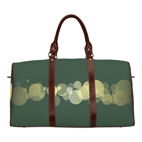 Green Bokeh Glitter Discs Waterproof Travel Bag/Large (Model 1639)