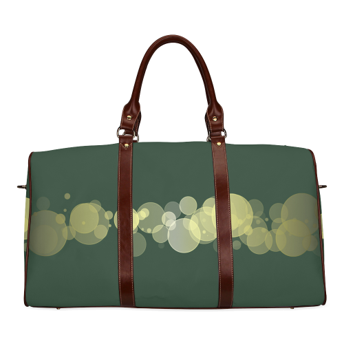 Green Bokeh Glitter Discs Waterproof Travel Bag/Small (Model 1639)